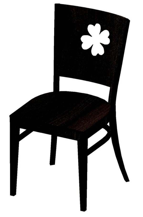 Stuhlmodell mit eingefrästem Motiv in der Stuhllehne